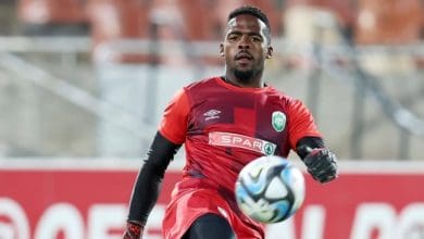 AmaZulu FC goalkeeper Andile Mbanjwa during the warm-up