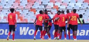 Angola national football team in celebratory mood