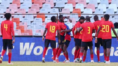 Angola national football team in celebratory mood