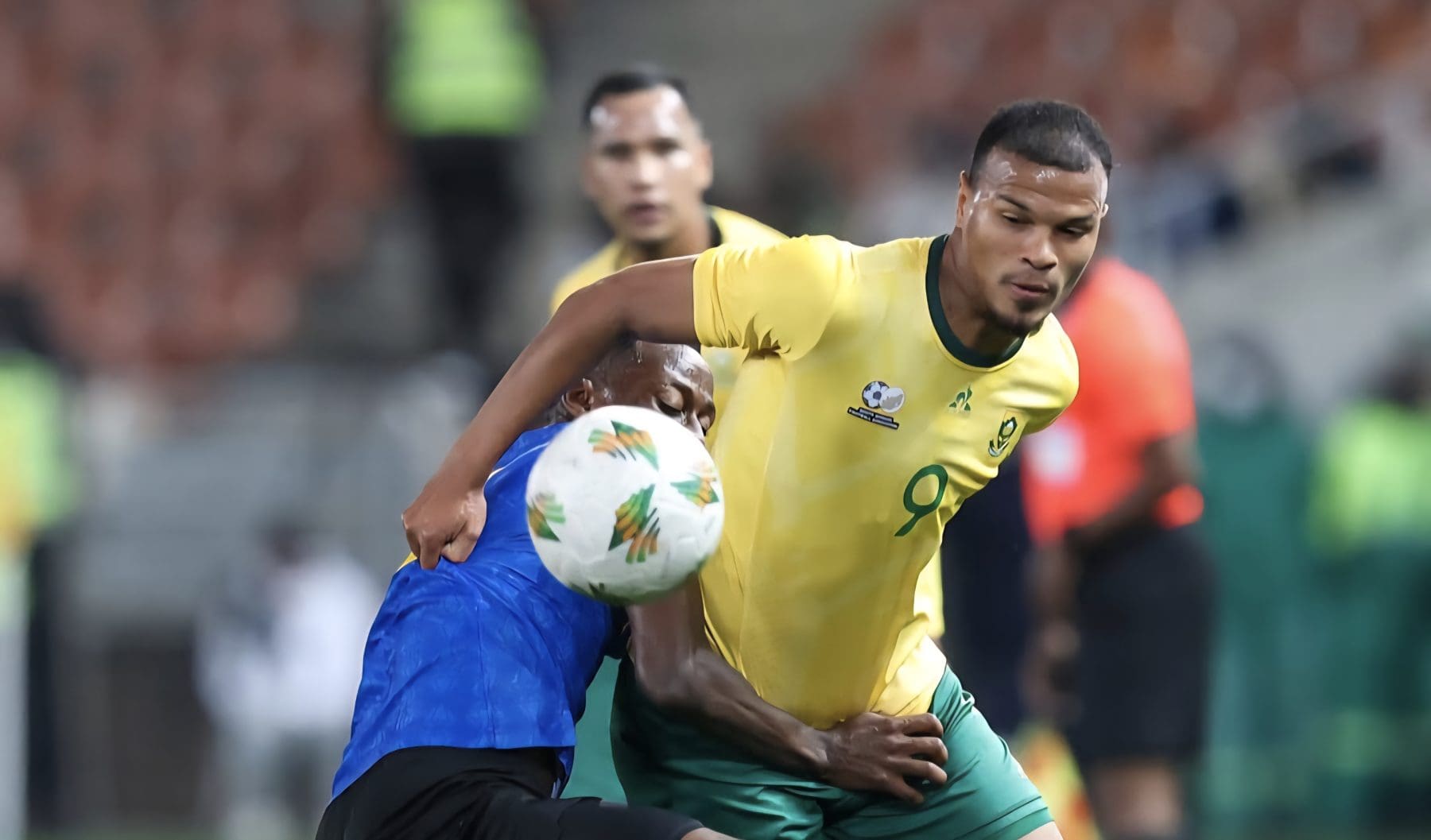 Ashley Cupido in action for Bafana Bafana against Tanzania at Peter Mokaba Stadium 