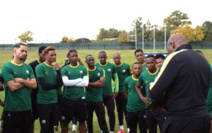 Bafana Bafana CHAN team with coach Molefi Ntseki