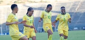 Banyana Banyana players in celebratory mood