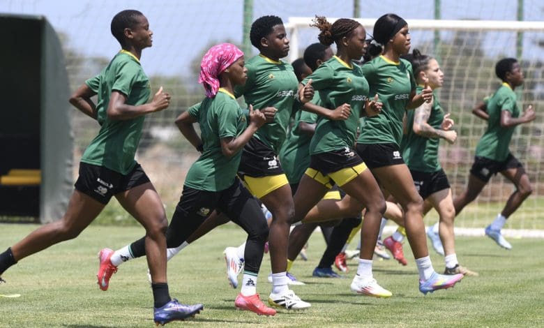 Banyana Banyana players in training in Johannesburg