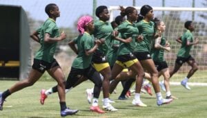 Banyana Banyana players in training in Johannesburg