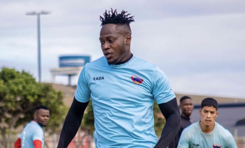 Chippa United striker Bienvenu Eva Nga during training session