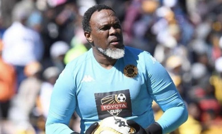 Former Kaizer Chiefs goalkeeper Brian Baloyi in action during the legends match - Picture courtesy of Brian Baloyi