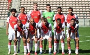 Cape Town Spurs team picture during the Motsepe Foundation Championship 2024/25 game between Cape Town Spurs and Kruger United at Athlone Stadium