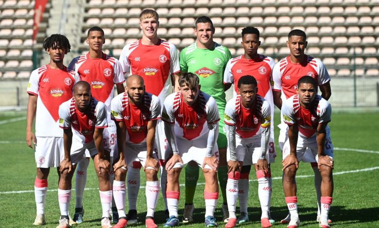 Cape Town Spurs team picture during the Motsepe Foundation Championship 2024/25 game between Cape Town Spurs and Kruger United at Athlone Stadium