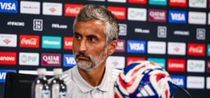 Al Ahly coach Jose Riveiro addressing the media