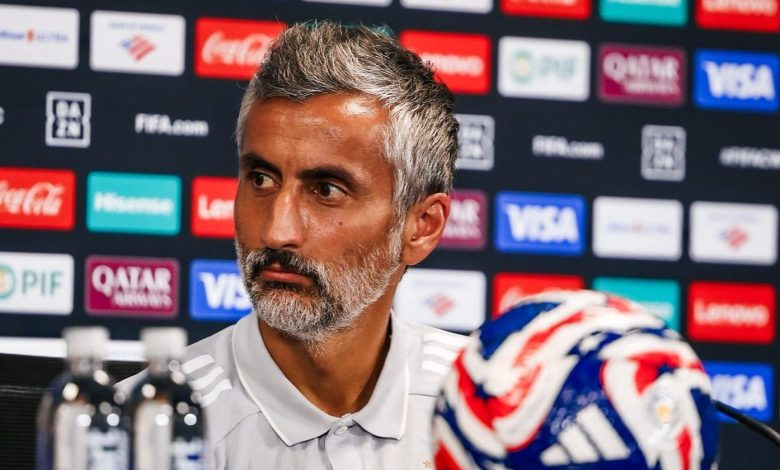 Al Ahly coach Jose Riveiro addressing the media