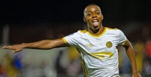 Feisal Salum in celebratory mood after scoring for Azam FC