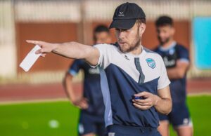 Romain Folz at Olympique Akbou during a training session