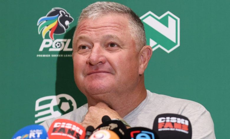Gavin Hunt during his time at SuperSport United addressing the media