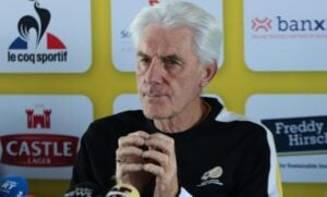 Bafana Bafana coach Hugo Broos during a presser