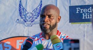 James Chamanga speaking to the media after his retirement in Zambia