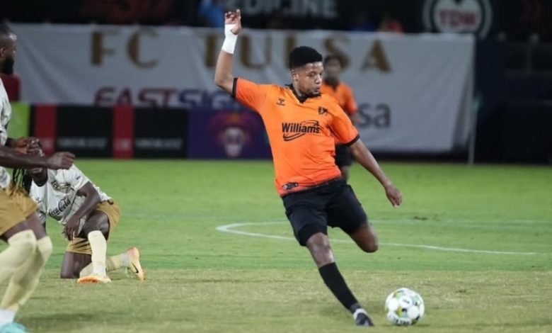 Jamie Webber in action for FC Tulsa in their USL Cup tie against Birmingham Legion FC