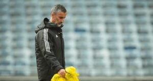 Former Orlando Pirates head coach Jose Riveiro during a training session