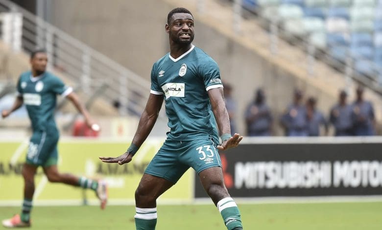 Former AmaZulu FC striker Junior Dion celebrating after scoring a goal