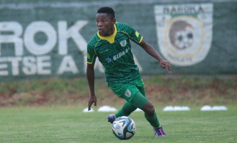 Kabelo Kgositsile in action for Baroka FC in the Motsepe Foundation Championship.