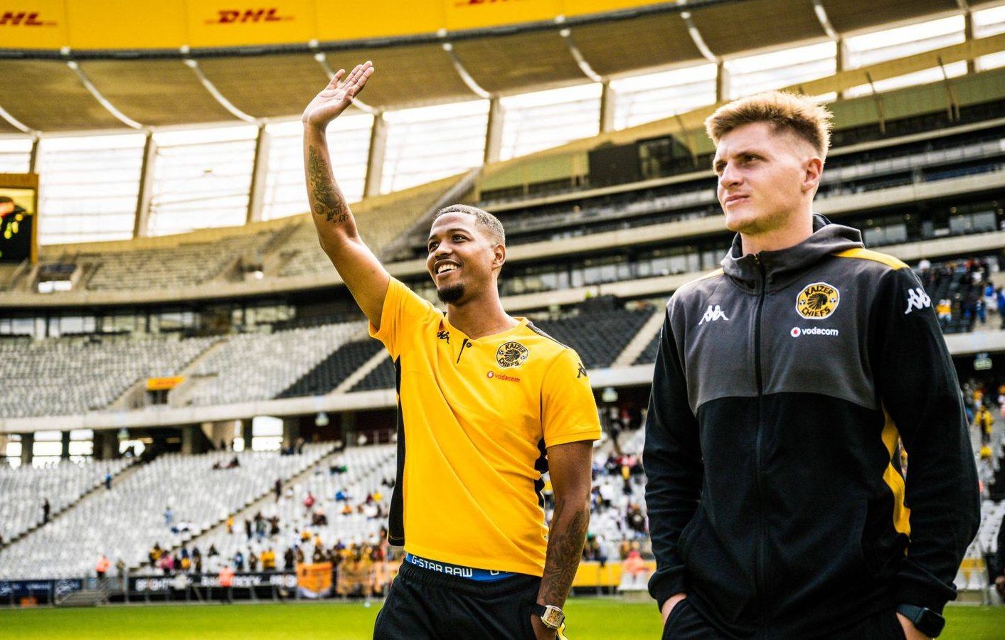 Rushwin Dortley and Bradley Crossof Kaizer Chiefs 