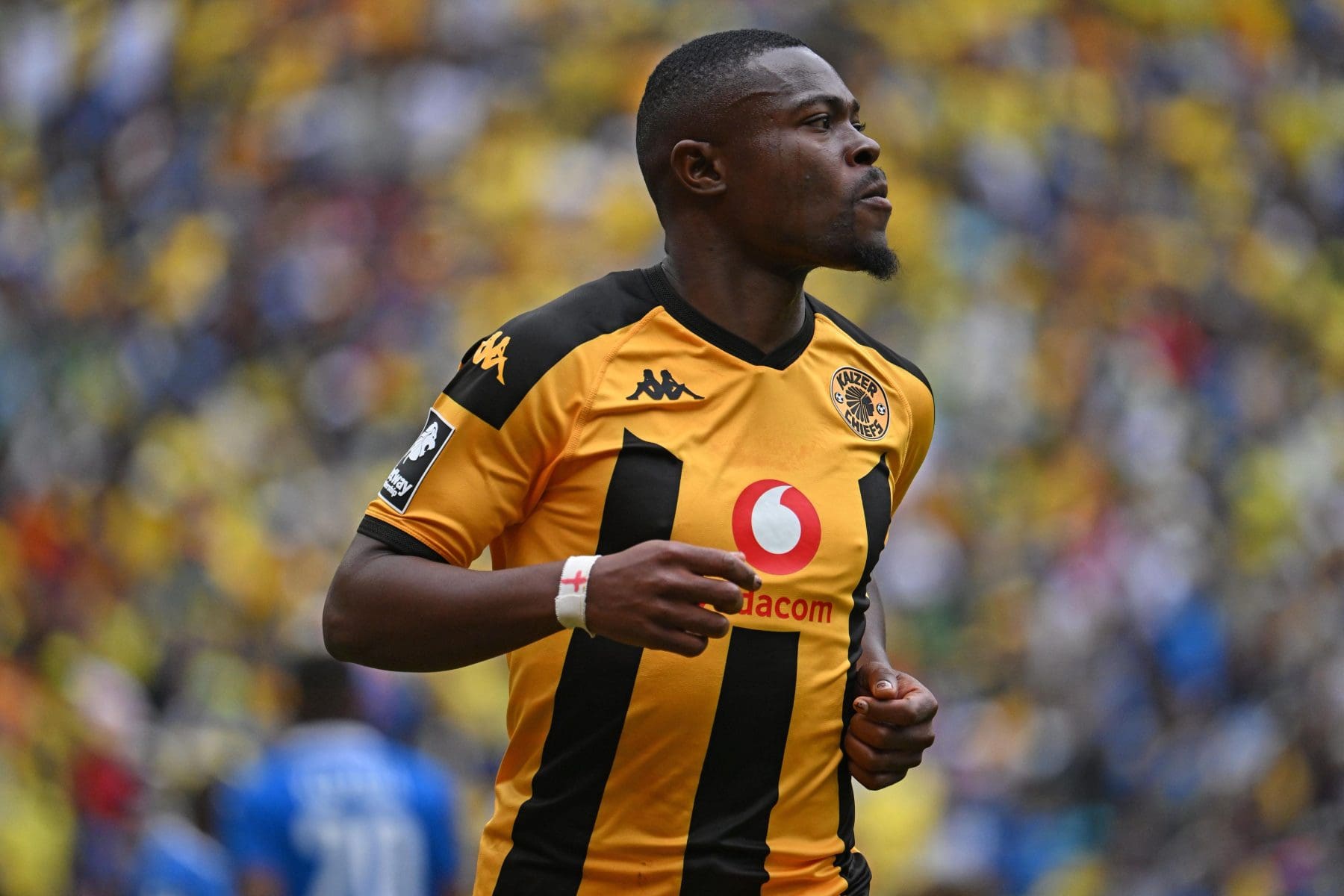 Kaizer Chiefs striker Ranga Chivaviro in action 