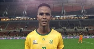 Khulumani Ndamane in Bafana Bafana colours