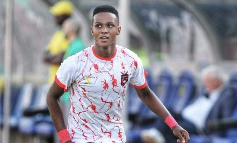 TS Galaxy defender Khulumani Ndamane during the warm-up session