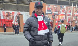 New JDR Stars owner Lester Makatoane attending a Liverpool match in February