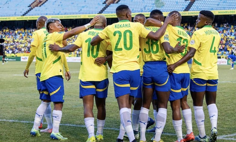 Mamelodi Sundowns players celebrating a goal