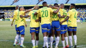 Mamelodi Sundowns players celebrating a goal