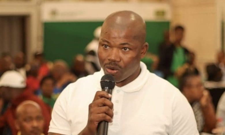 Coach Mandla Qhogi speaking during his time at Milford FC.