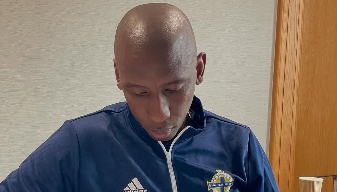 Mark Mayambela in Northern Ireland to complete his UEFA A coaching badge