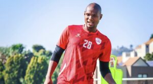 Sekhukhune United centre-back Njabulo Ngcobo during training