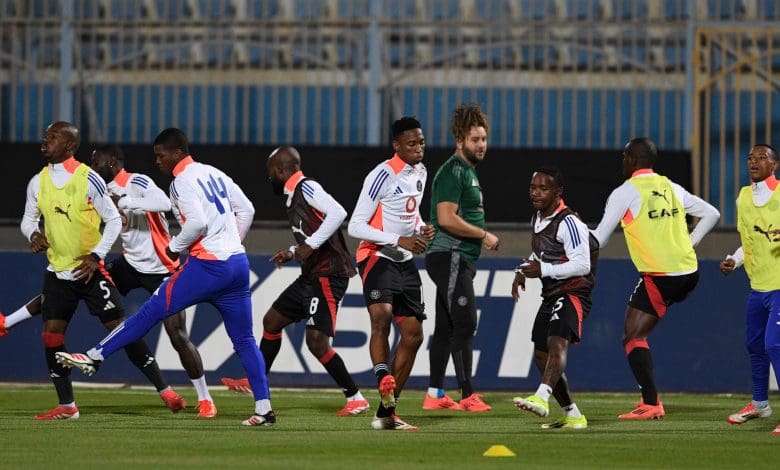 Orlando Pirates in a warm-up