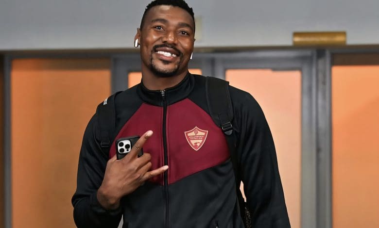 Stellenbosch FC goalkeeper Oscarine Masuluke arriving for a league match in Polokwane