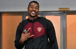 Stellenbosch FC goalkeeper Oscarine Masuluke arriving for a league match in Polokwane