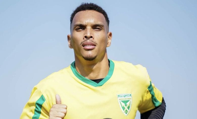 Golden Arrows striker Ryan Moon during training session