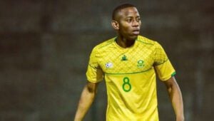 Kaizer Chiefs midfielder Thabo Cele in Bafana Bafana shirt during COSAFA Cup