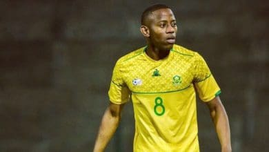 Kaizer Chiefs midfielder Thabo Cele in Bafana Bafana shirt during COSAFA Cup