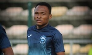 Richards Bay FC midfielder Thato Mohlamme during warm-up session