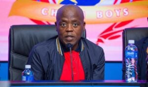 The Chairman of Chippa United FC, Mr. Siviwe Mpengesi speaking