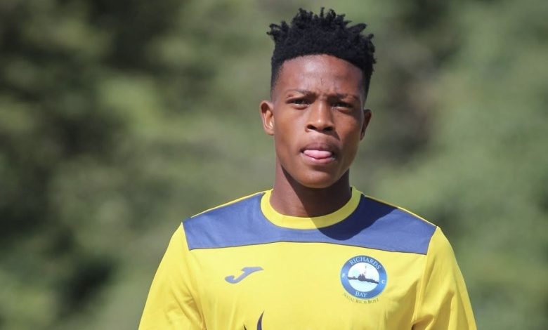 Yanela Mbuthuma during Richards Bay FC's training session