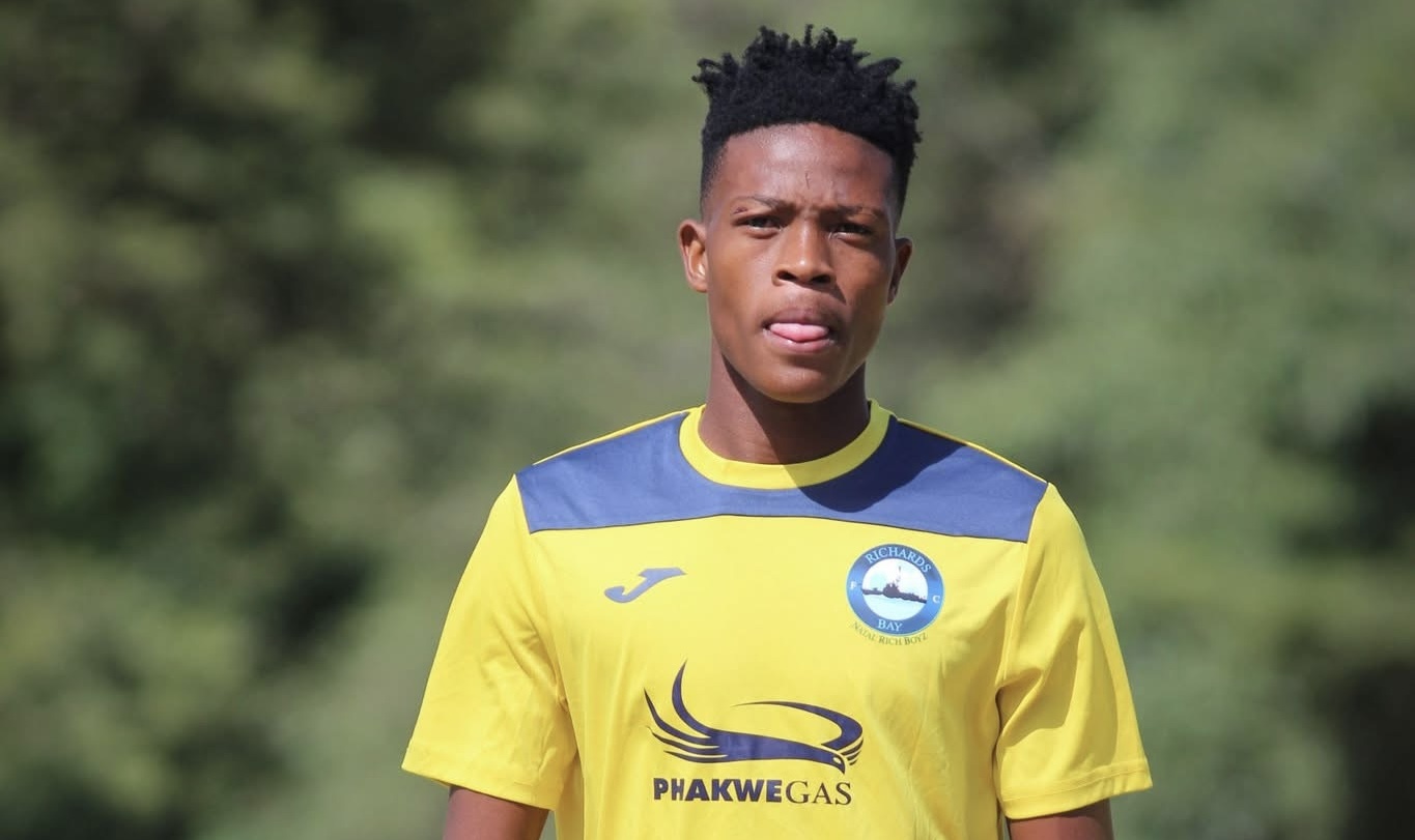 Richards Bay FC striker Yanela Mbuthuma during the training session