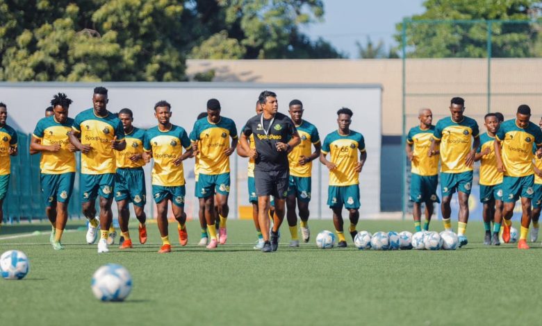 Yanga SC players running at training