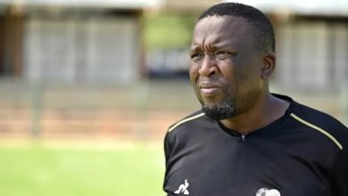 Coach Vela Khumalo in Bafana Bafana colours