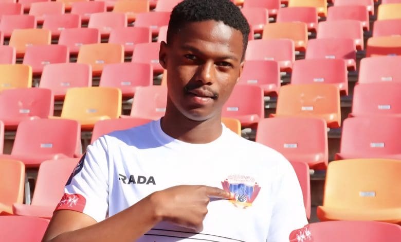 Azola Ntsabo during his unveiling by Betway Premiership side Chippa United