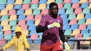 Former Marumo Gallants goalkeeper Daniel Akpeyi during warm-up session