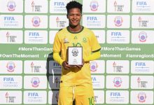 Emile Witbooi of SA U-20 with his Man of the Match award