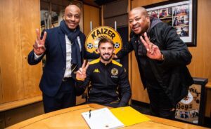 Ethan Chislett with Kaizer Jr and Bobby Motaung