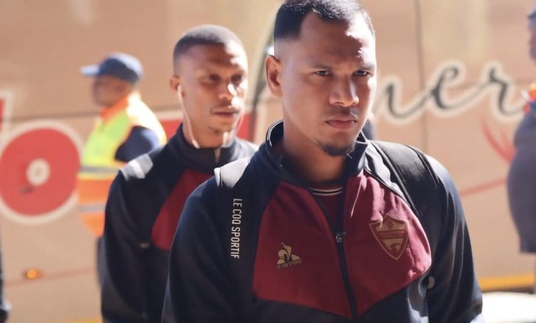 Fawaaz Basadien arriving at a match with Stellenbosch FC